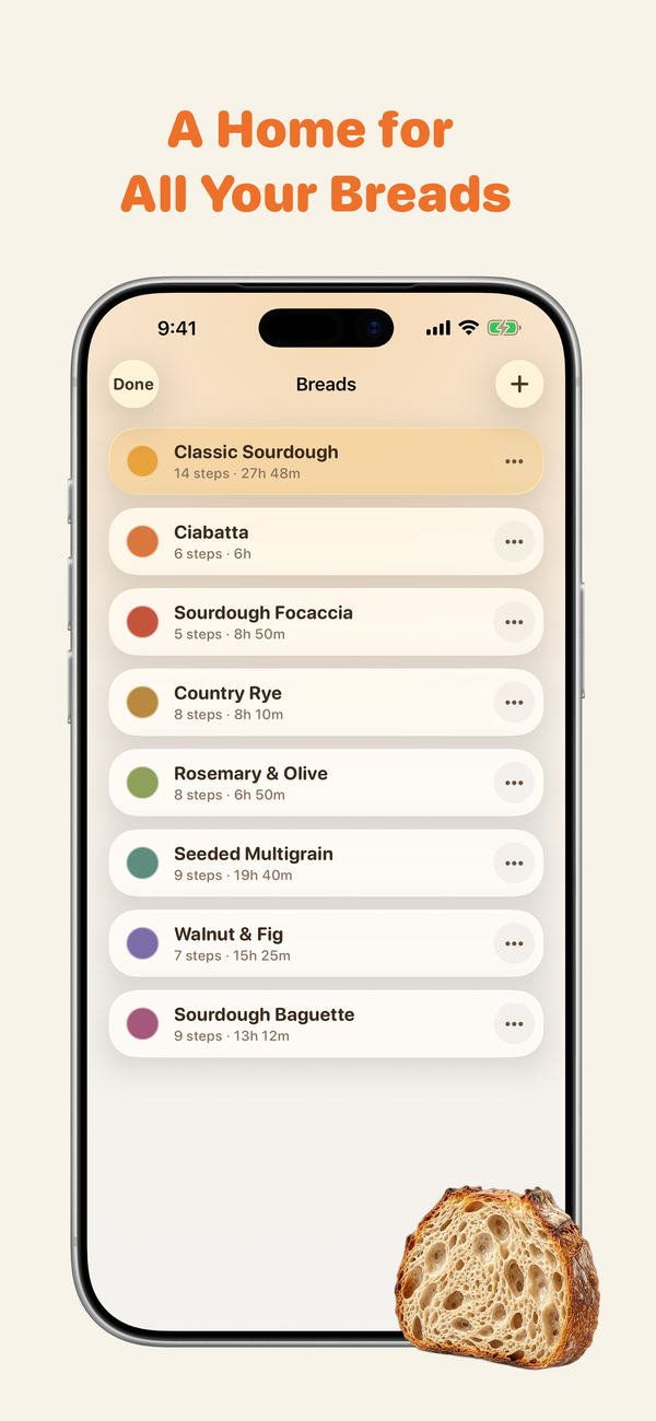 Bread recipe library for classic sourdough, ciabatta, focaccia and more