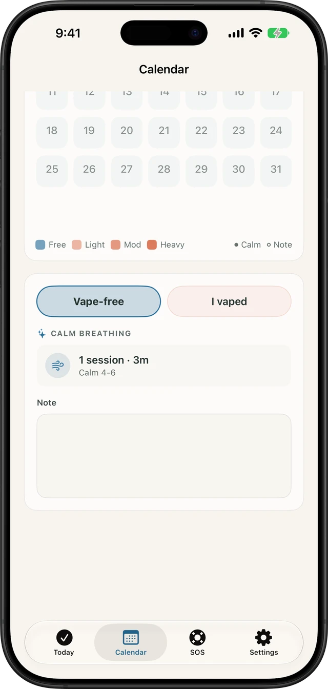 Quit Vaping Daily Check-In