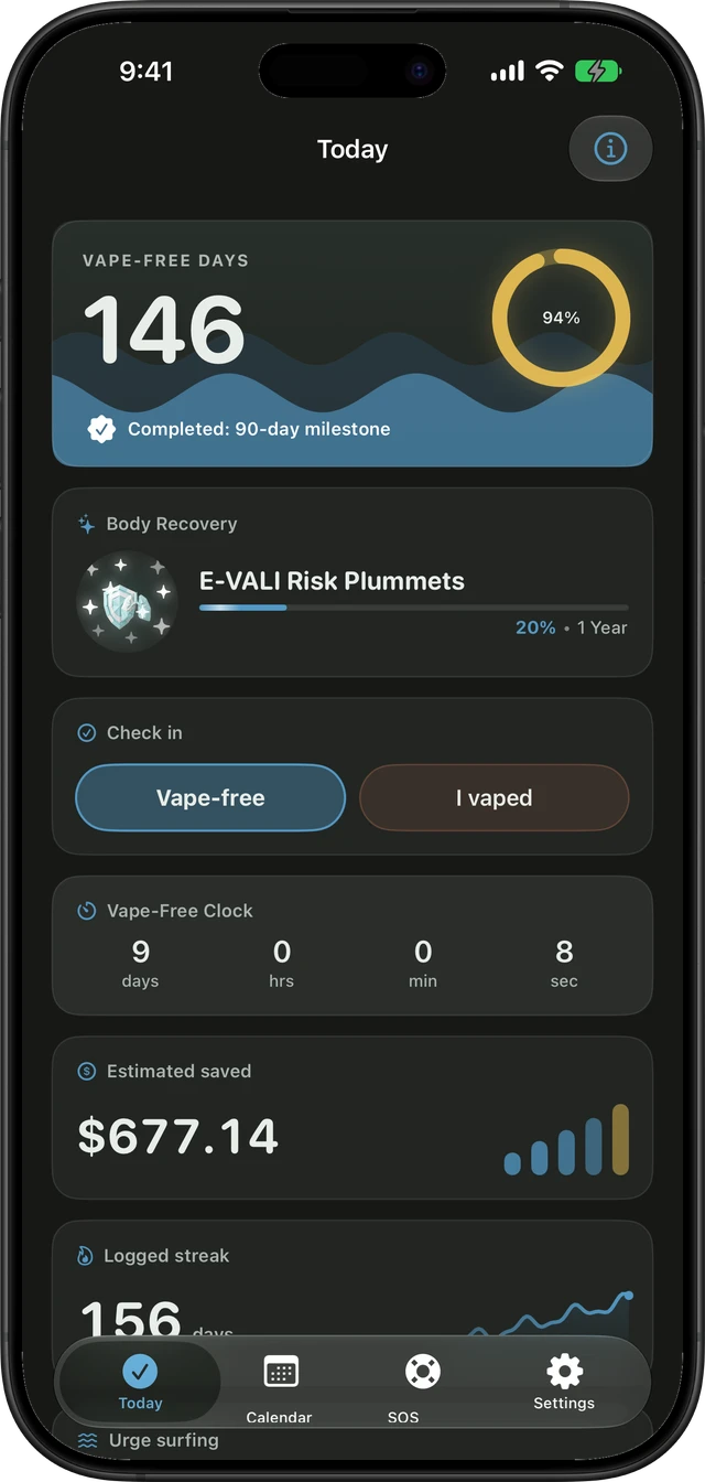 Quit Vaping OLED Dark Mode