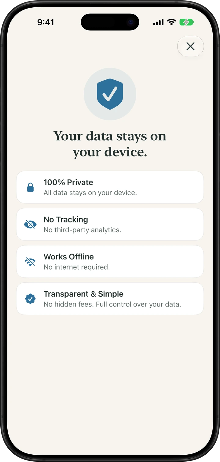 Quit Vaping 100% on-device privacy guarantee